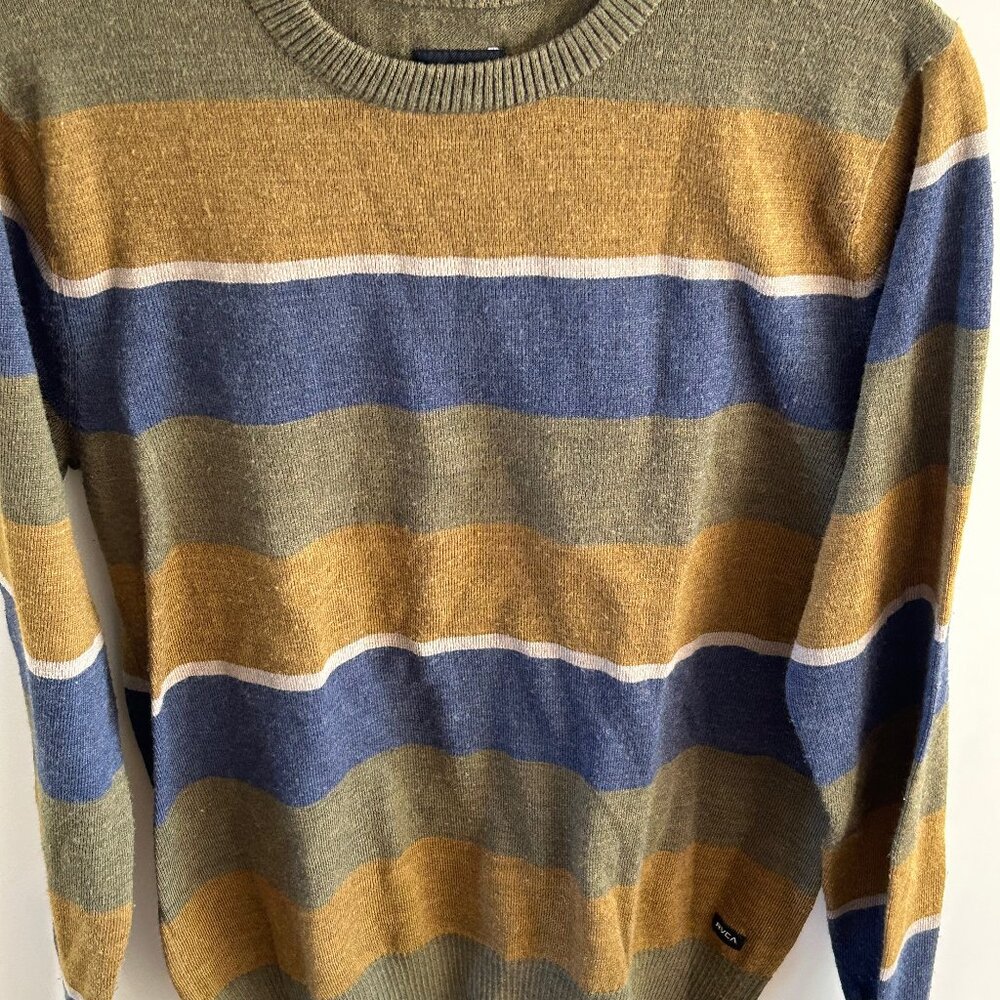 RVCA Mens Striped Crewneck Sweater Size S